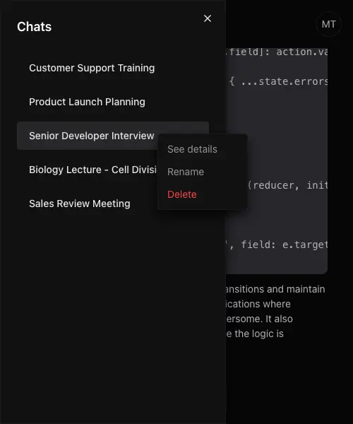sidebar menu